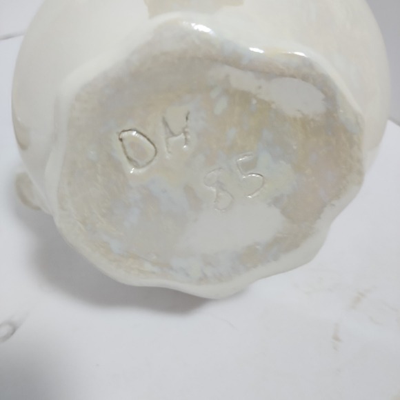 Vintage Hand Painted 6" Pitcher & Basin Bowl Floral Roses Pink Ivory Scalloped - Picture 7 of 11